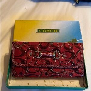 Coach Signature Red Wallet